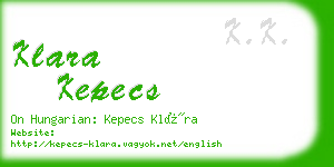 klara kepecs business card